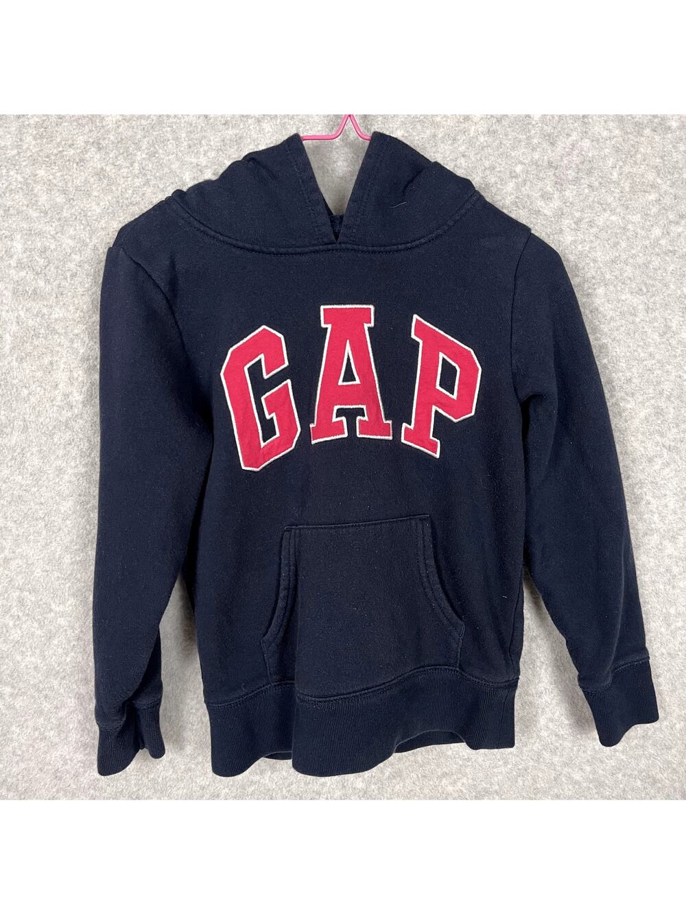 Kids GAP Hoodie Size 6 /7 Small Girls Fleece Sweatshirt Navy Blue Pink Pullover